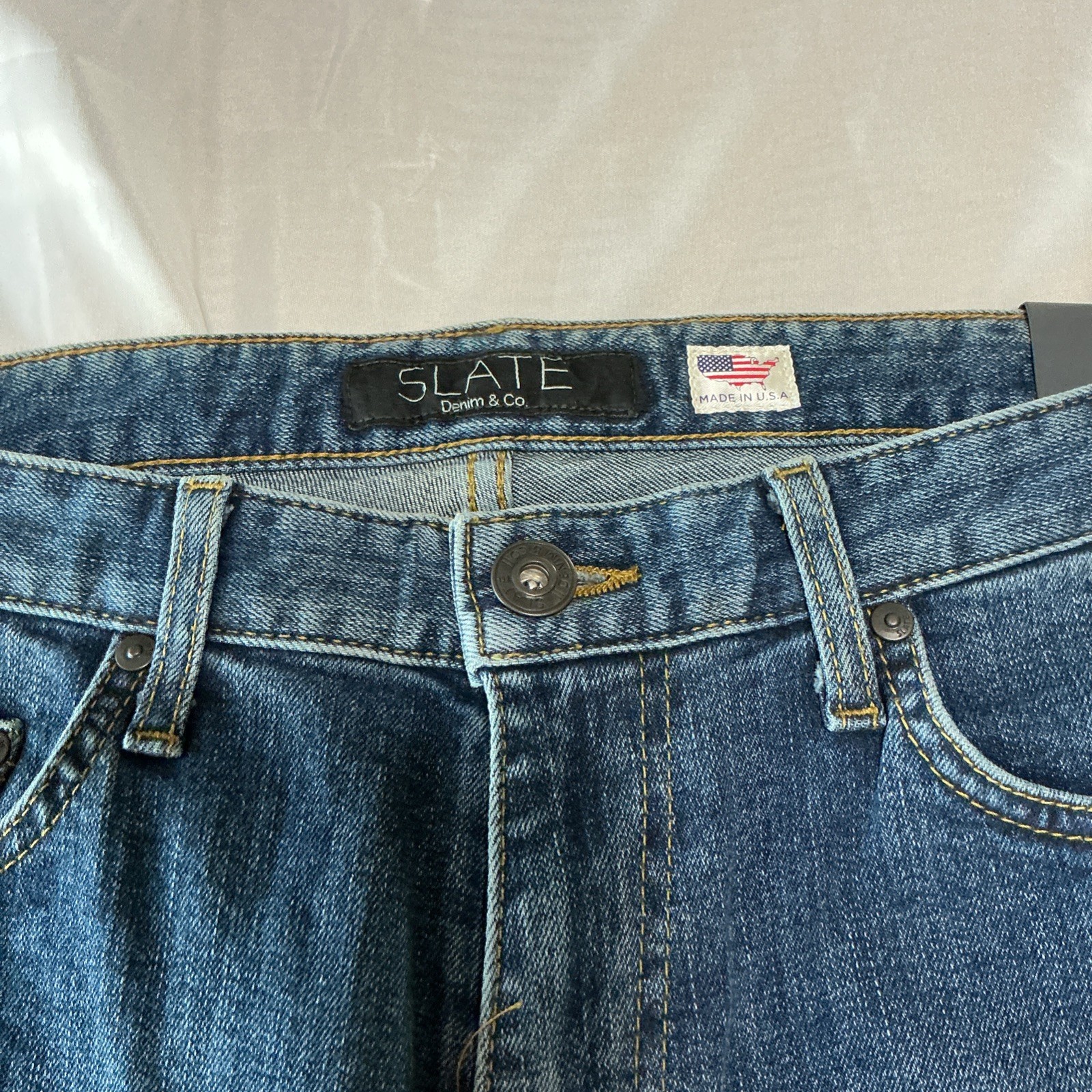 SLATE Denim & Co New Classic Straight Jeans 34×34 Men’s MADE IN USA MSRP $198