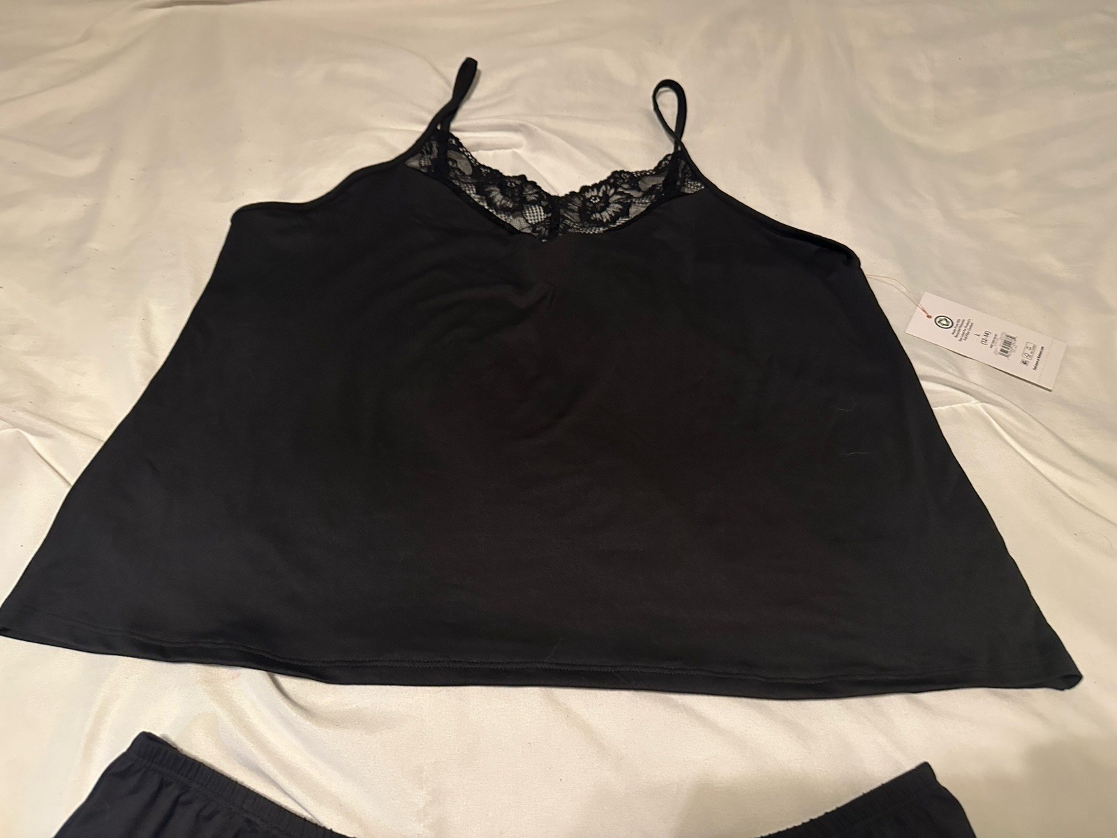 Joyspun Black Cami Shorts Pajama Set Women’s Size Large NWT Goth Style