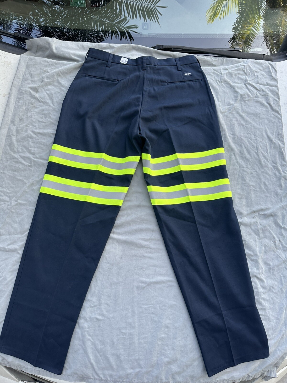 2 Cintas comfort flex High Visibility Safety Work pants 36×32 Navy Blue 59945-20