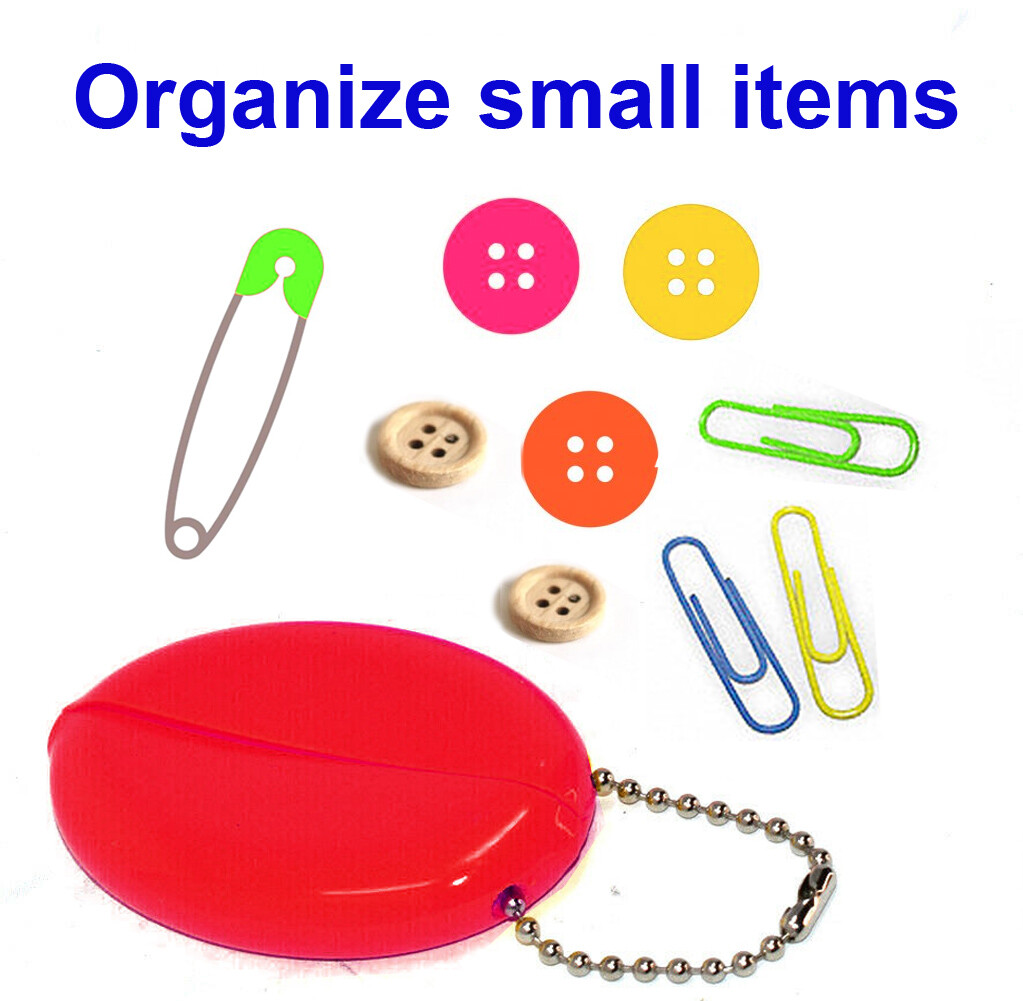 Red Squeeze Coin Purses | 5 New Oval Coin Holders | Multi-Purpose Made in USA