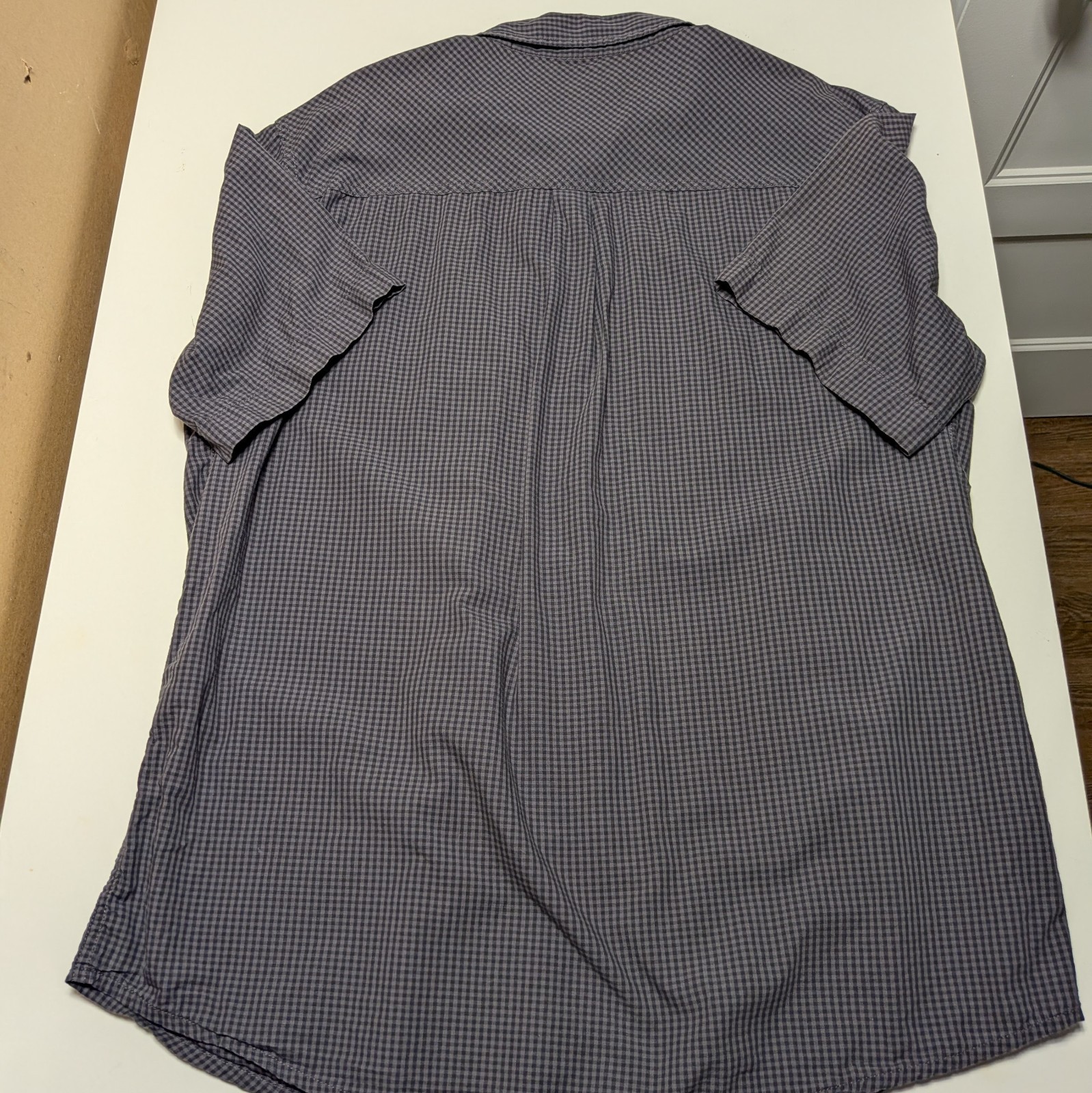 Design Australia Men’s Shirt 3XL Regular fit Bleu plaid Short Sleeve Cotton