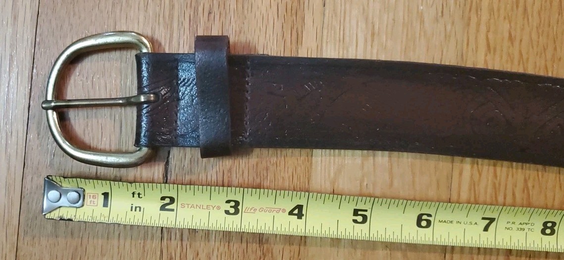 WRANGLER Brown Genuine Leather Western Belt Mens Size 40/100