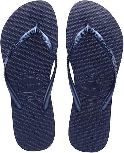 HAVAIANAS SLIM WOMEN’S NAVY BLUE FLIP FLOPS SANDALS SIZE 7 / 8 NEW WITH TAGS