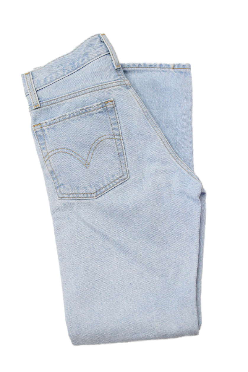 Levis Women Light Blue High Waist Straight Jeans Size 24