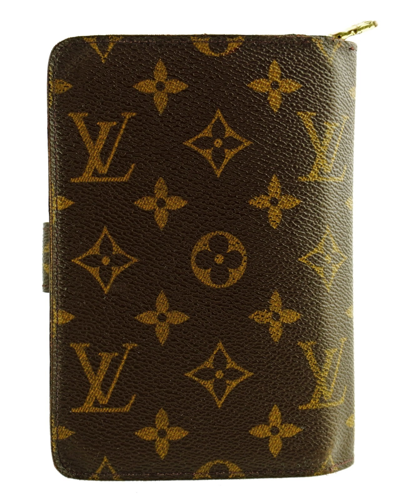 Authentic LOUIS VUITTON LV Monogram Canvas Leather Zippy Passport Clutch Wallet
