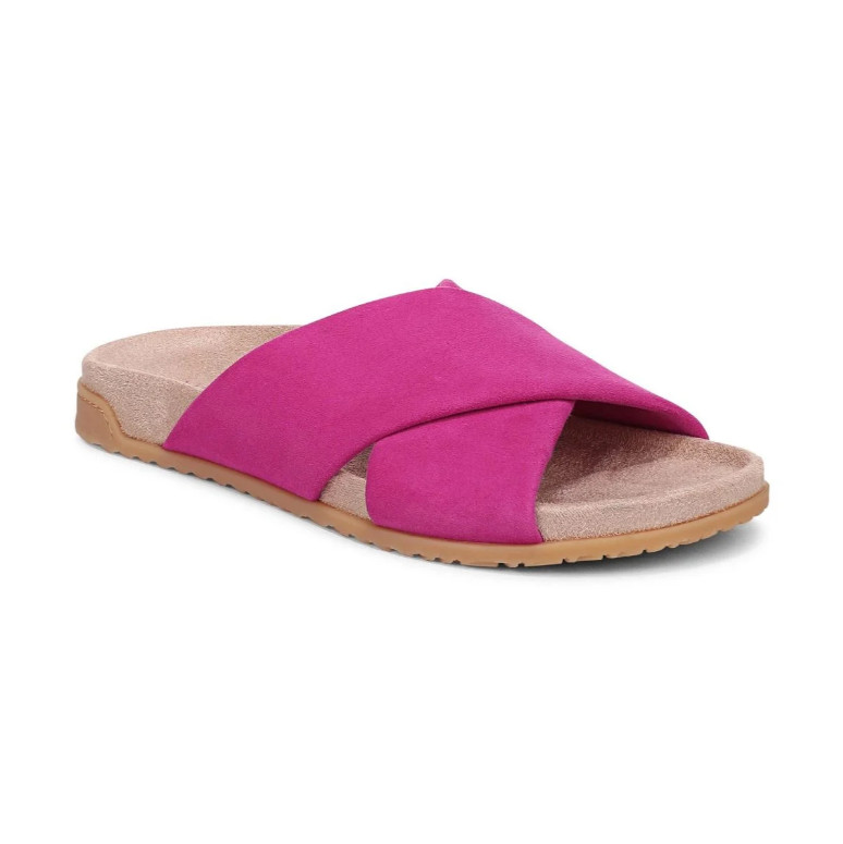 Vionic Etna Slide Sandal, Rose Violet Suede Color, Size 5 to 13, New