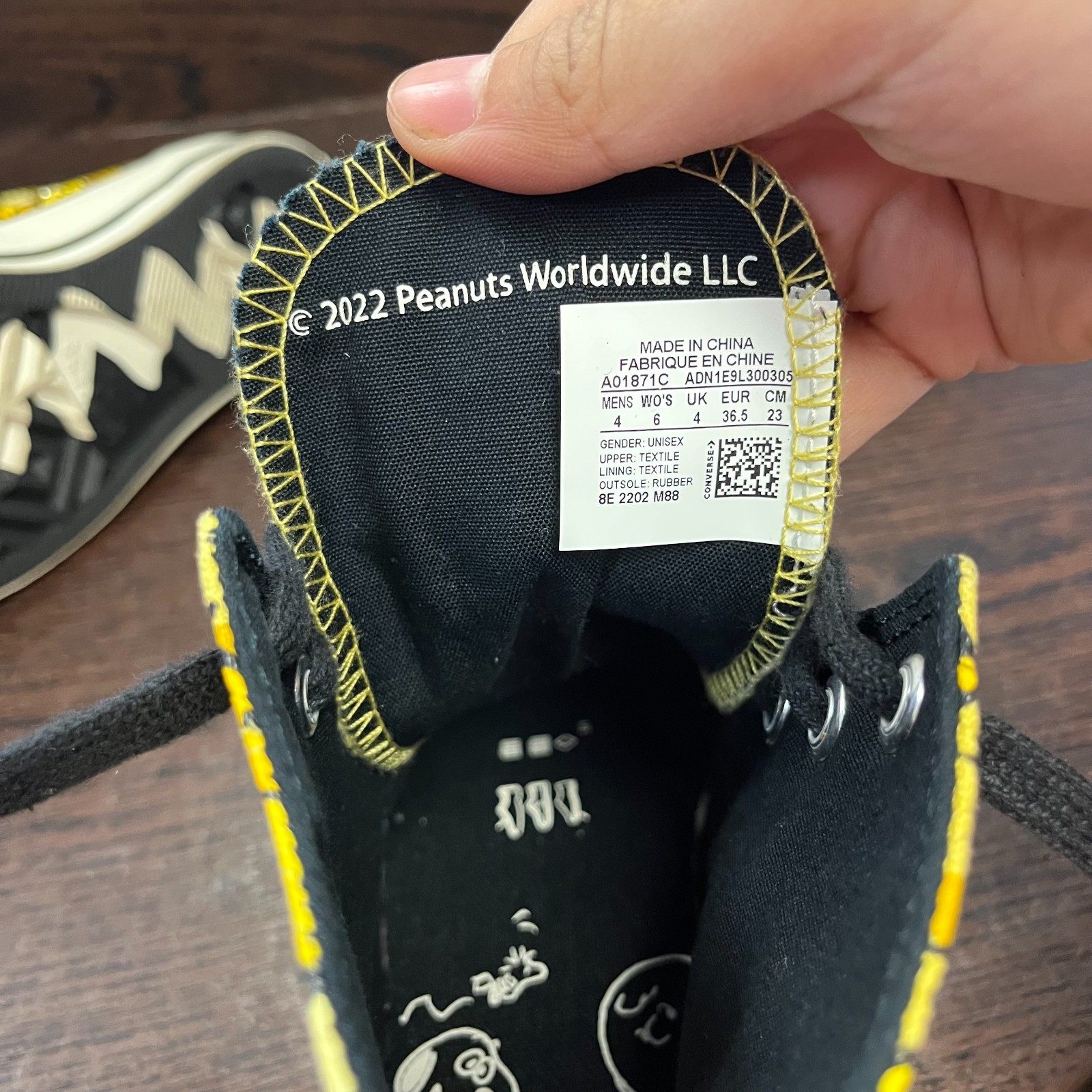 Converse Chuck 70 Hi Peanuts Woodstock Unisex Sneaker Size M4 W6 Yellow High Top