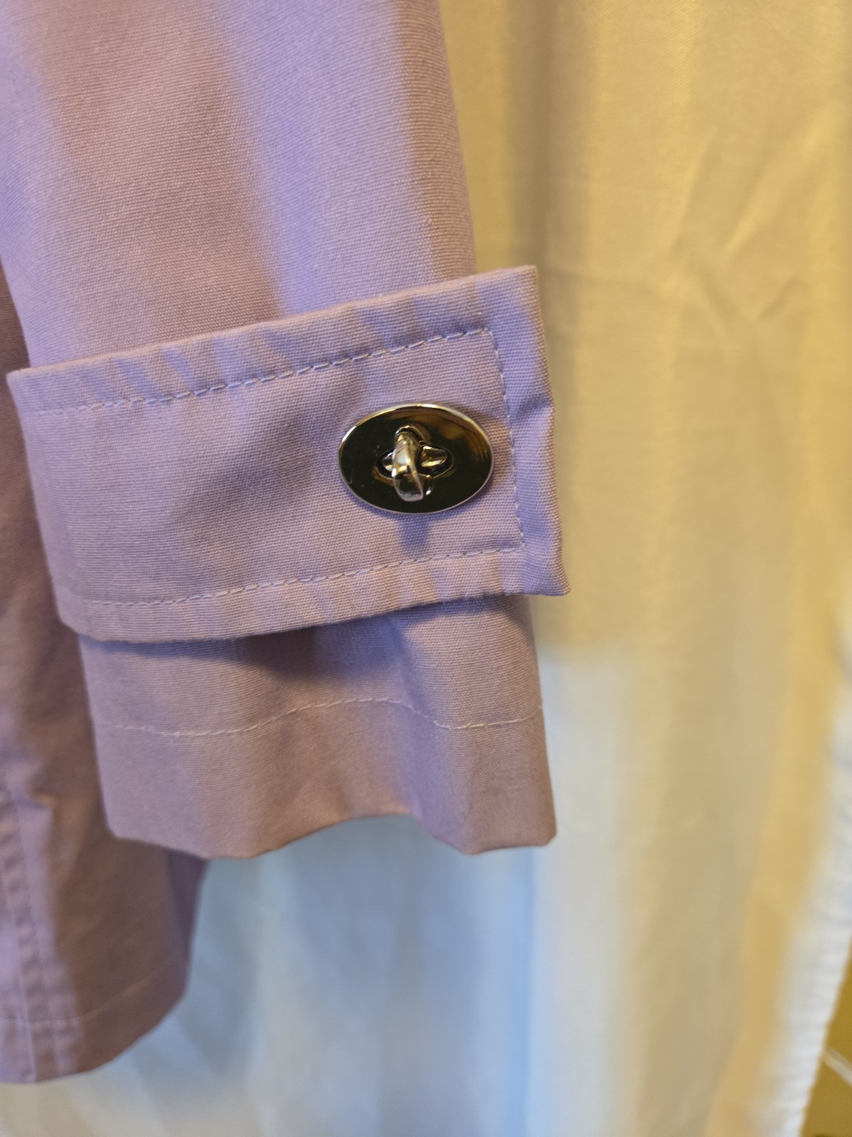 Dennis Basso Women’s Lavender W Multicolor Lining Cotton Blend Trench Size M