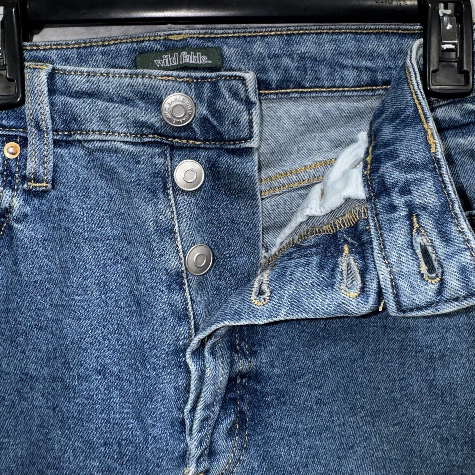 Wild Fable Highest Rise Straight Jeans Sz 6 Blue 5-Pocket Button Fly Medium Wash