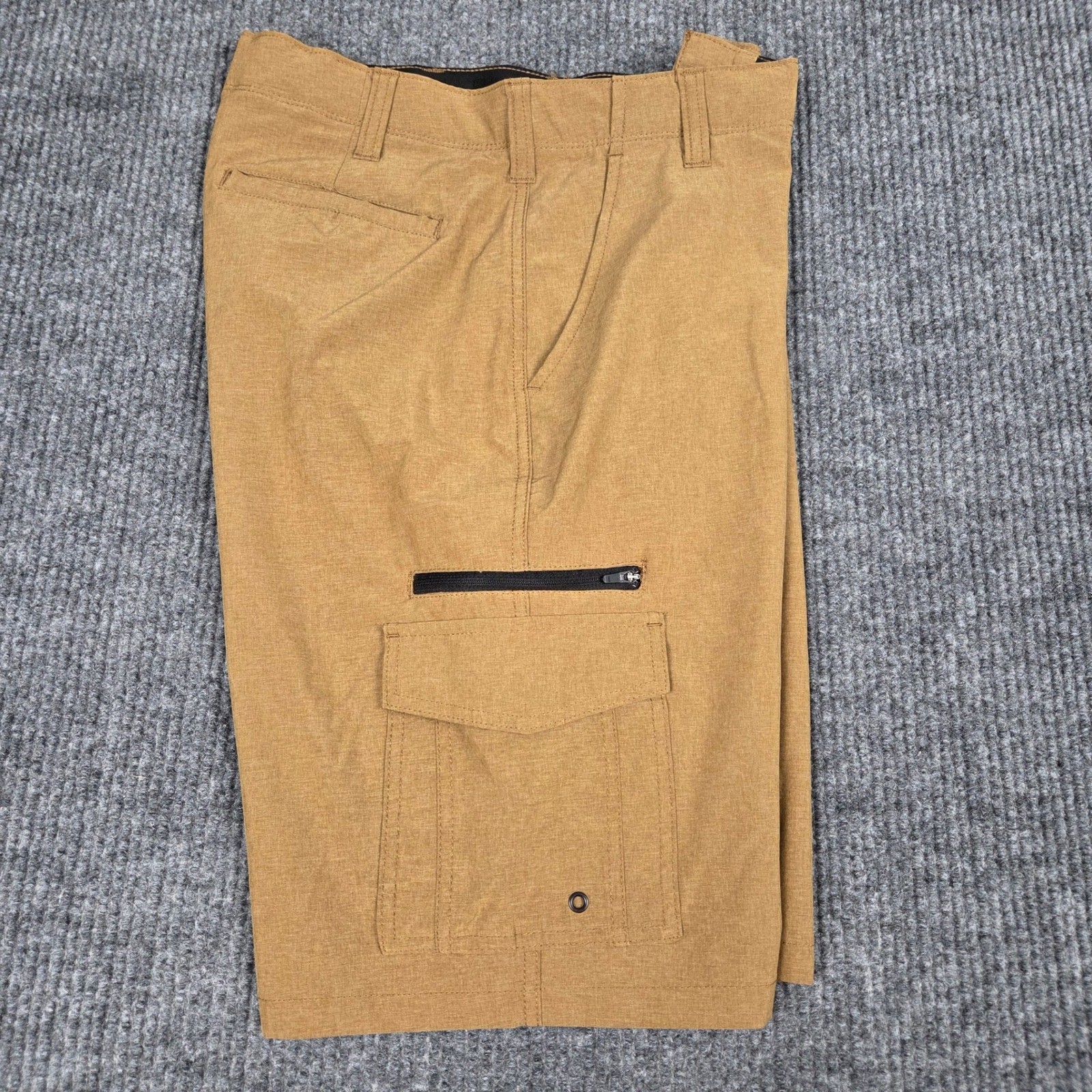 Iron Co Mens Hybrid Cargo Shorts Brown Stretch Quick Dry Hiking Size 32 26843