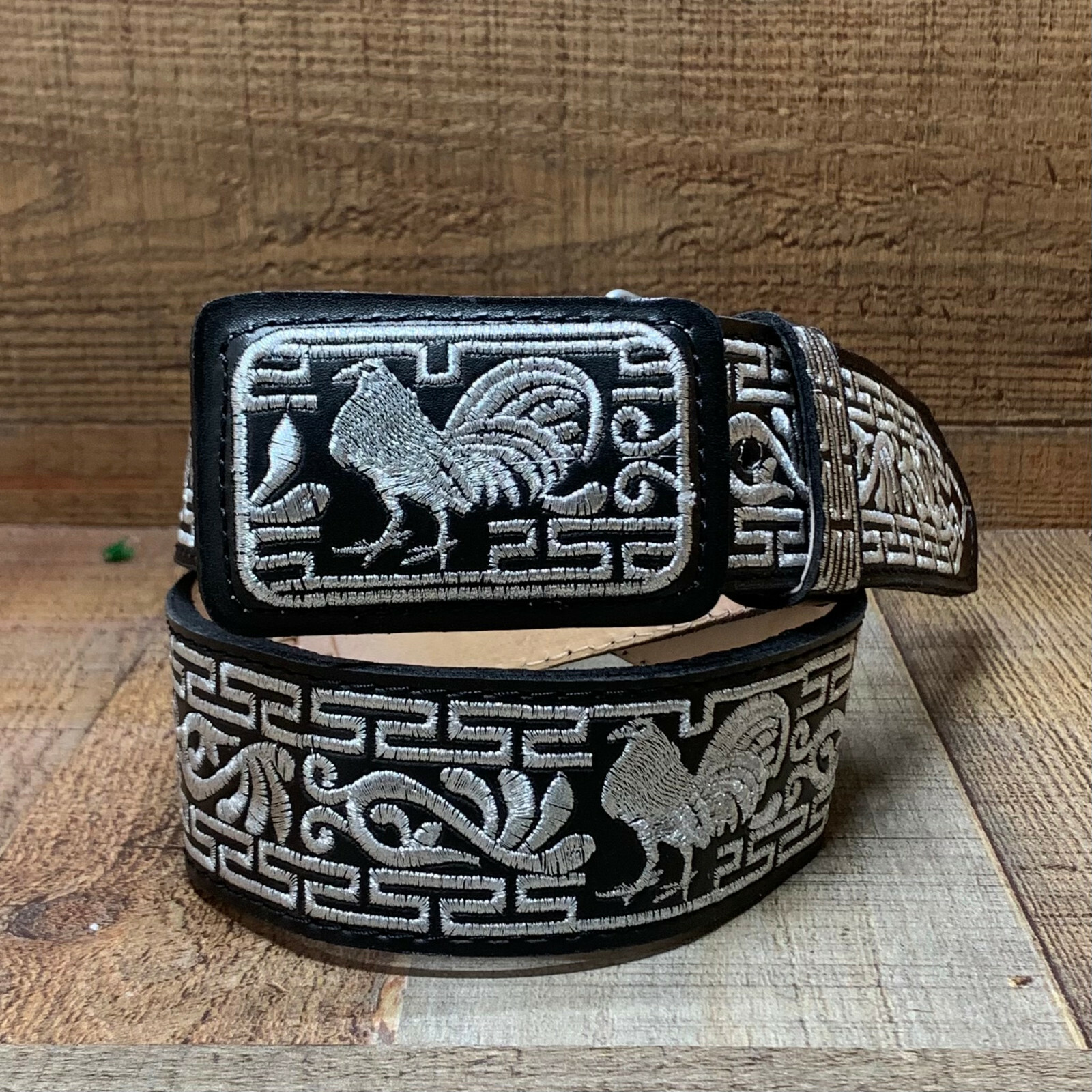 Men’s Platinum Threaded Leather Belt Various Cinto de Hombre Hilo de Plata Piel
