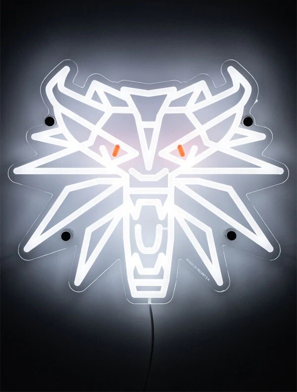 The Witcher White Wolf Geralt LED Sign Light Wall Art Lamp Replica Official NIB
