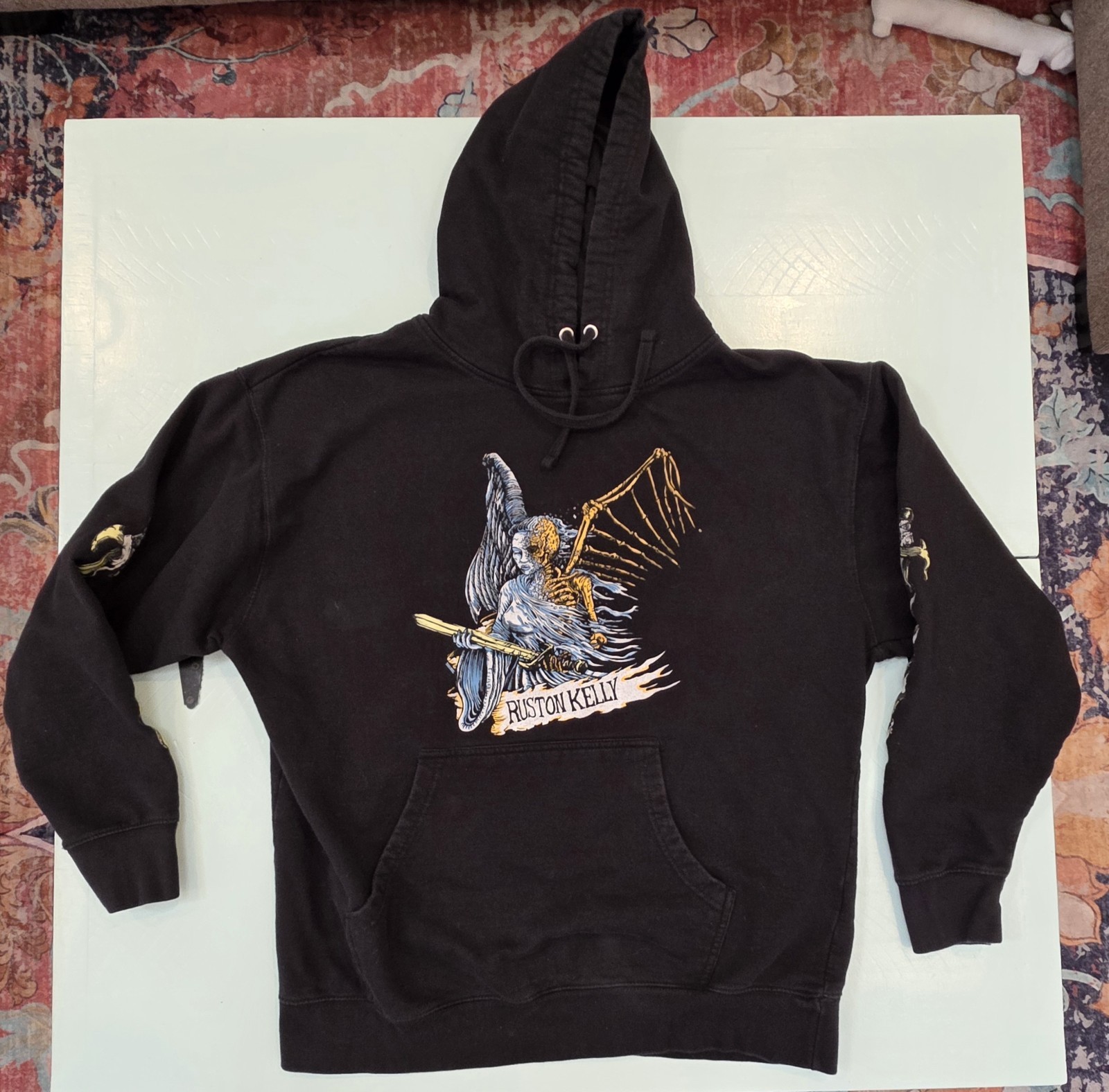 Ruston Kelly Angel Of Death Black Hoodie Size XL. Good Pre-owned Condition.