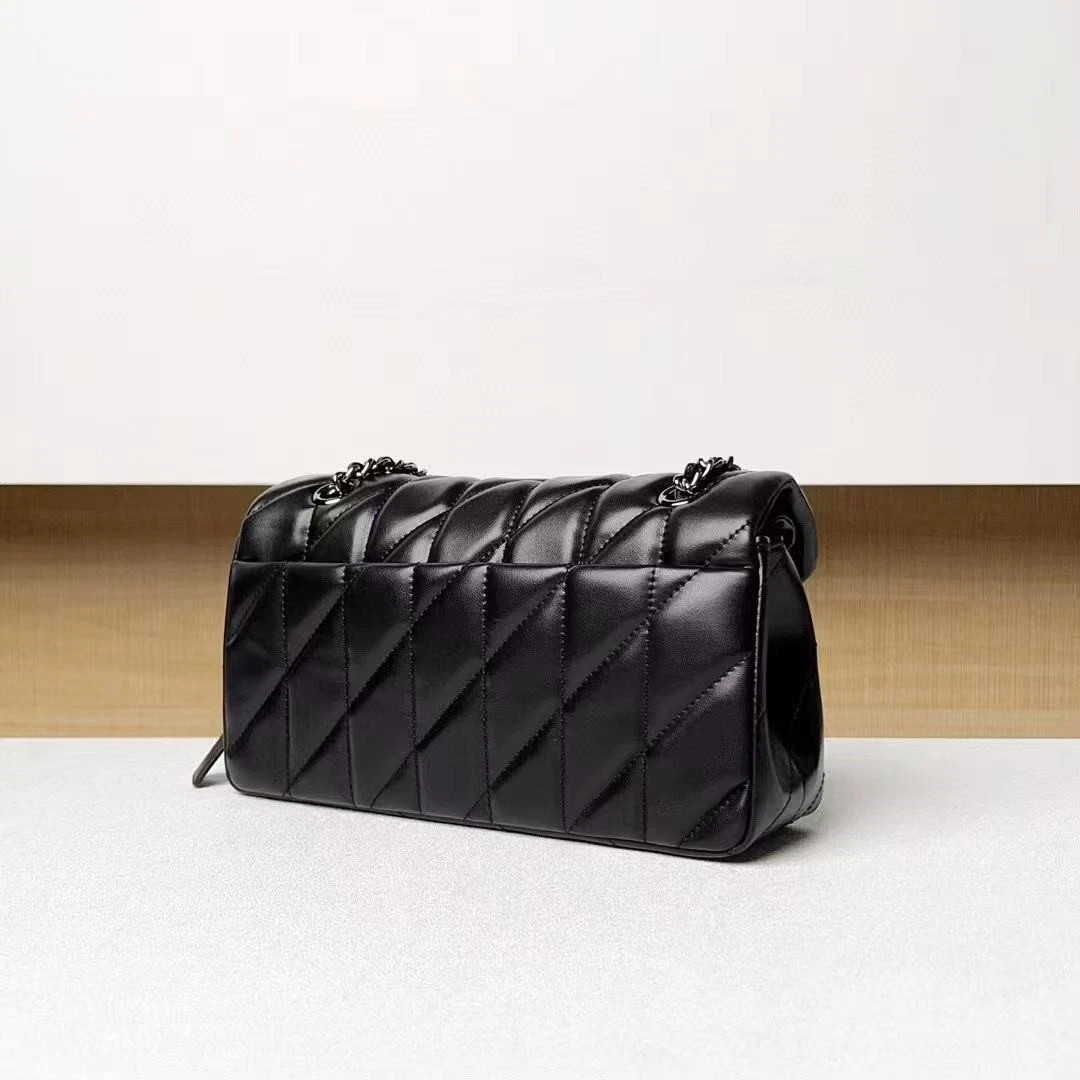 COACH Tabby 26 Quilted Leather Shoulder Bag Black/Gunmetal CP150 New!