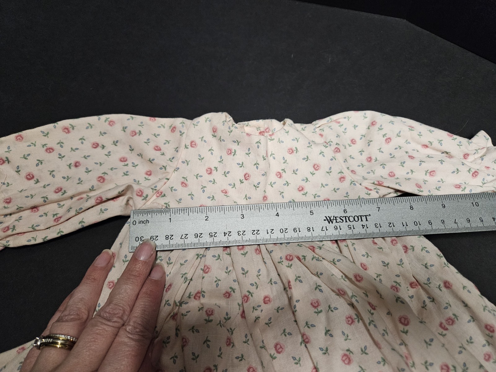 Vintage Full Circle Dress Long Sleeve Girls Lace Ruffles Floral Homemade?