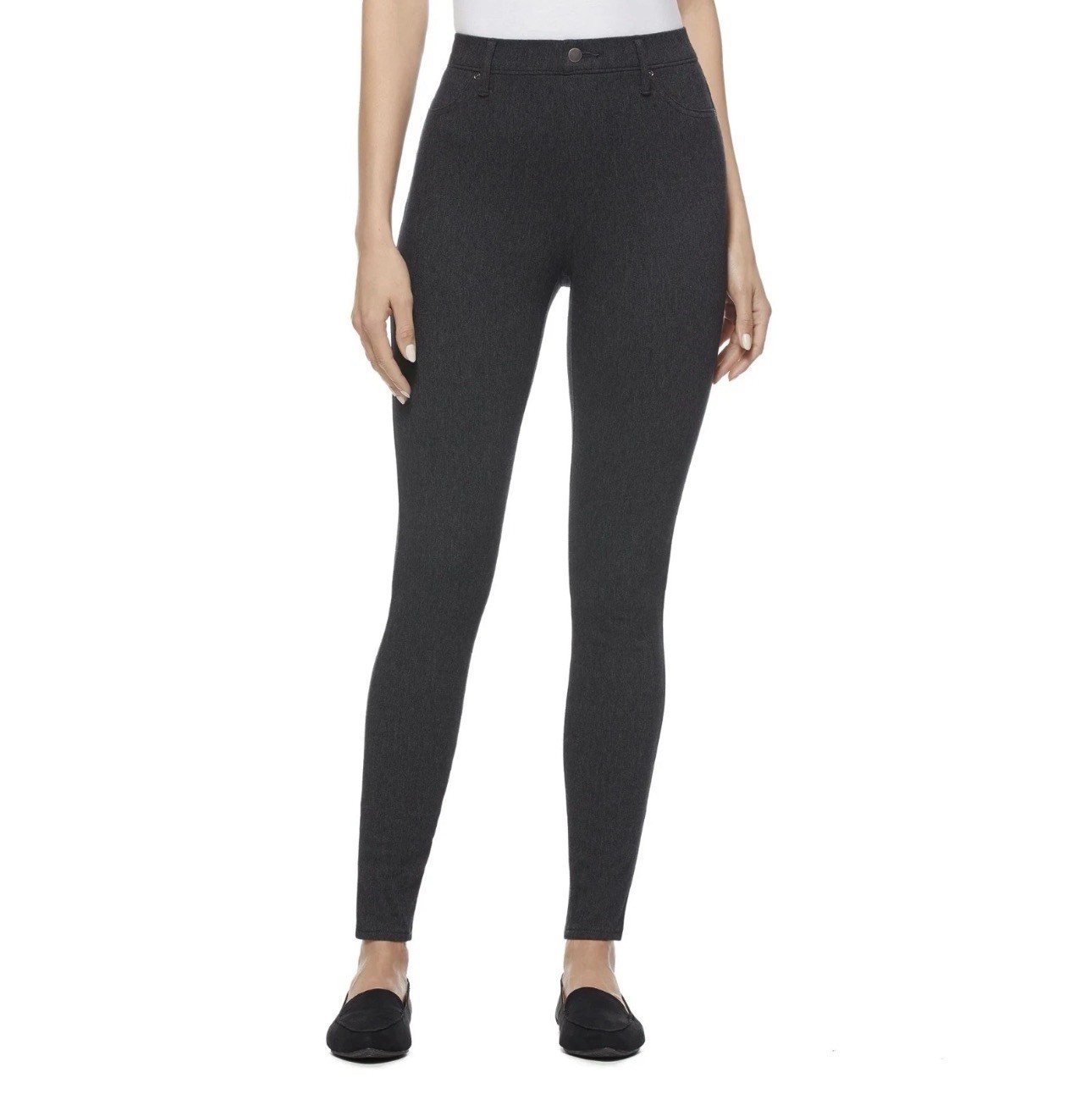 New TIME AND TRU Charcoal Grey Heather Hi-Rise Skinny Jegging Med 8/10 #7012-15