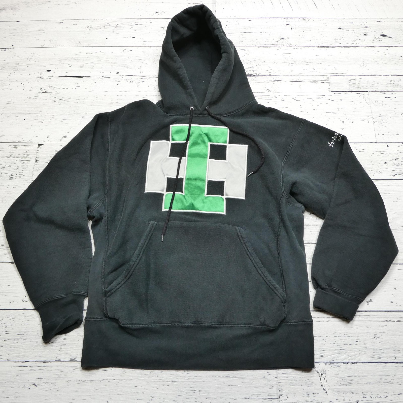 Lee Crossgrain Hoodie Mens M Ireland Hall Embroidered Pullover Sweatshirt