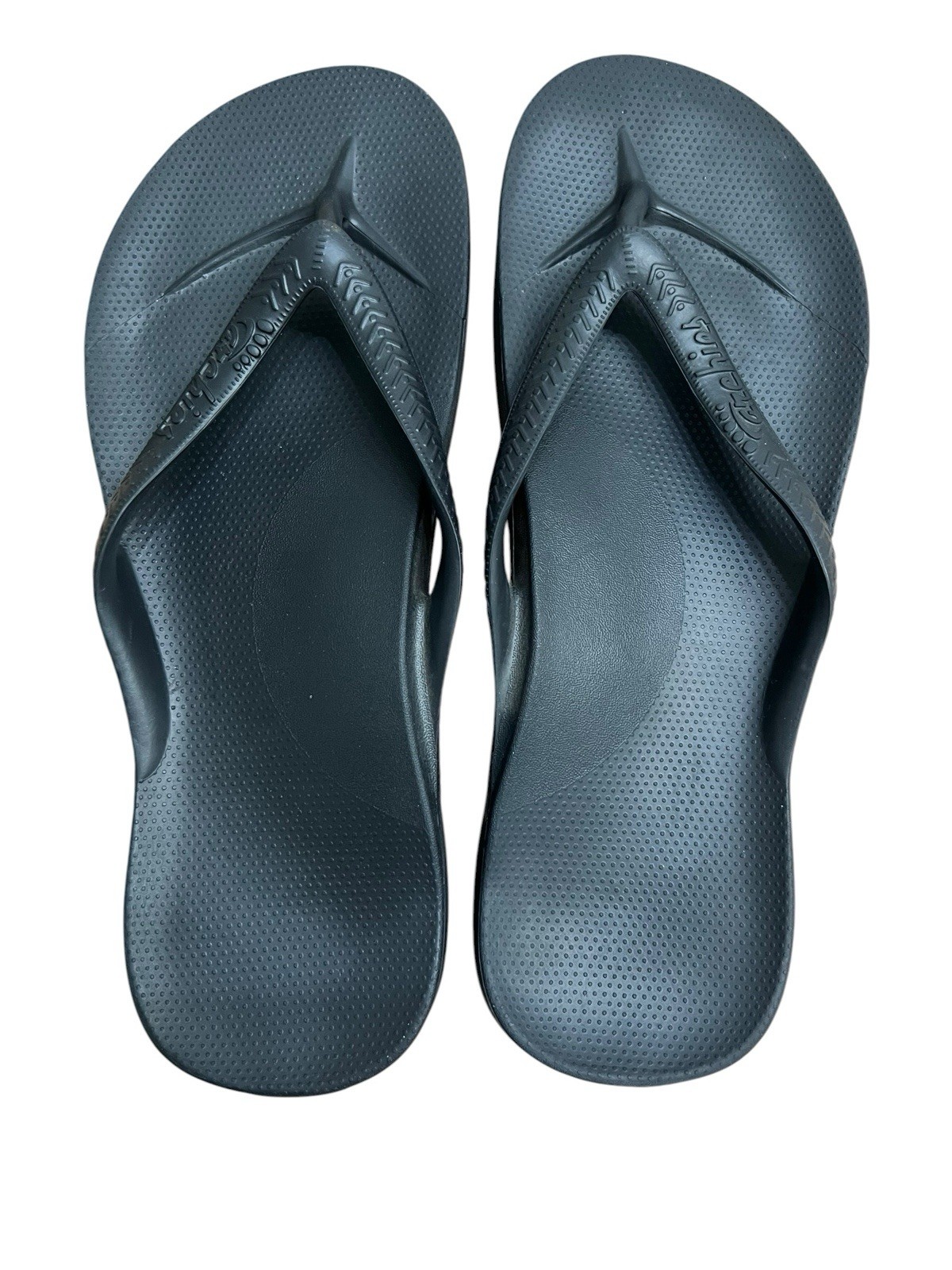 ARCHIES Arch Support Flip Flops Men 10 Women 11 Orthotic Sandals Black Slip on