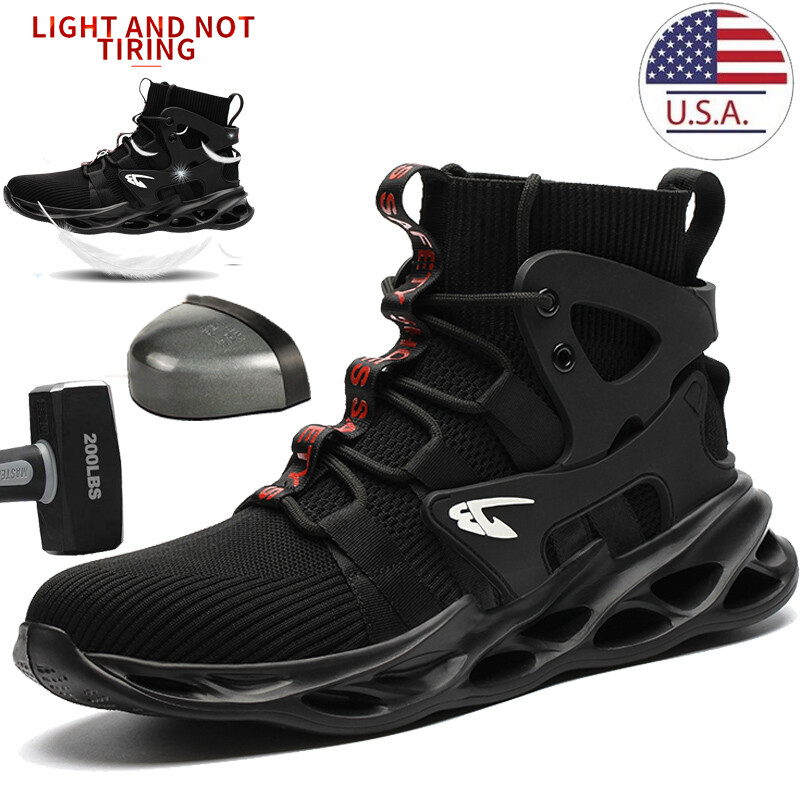 Most Comfortable Work Boots Mens Indestructible Safety Shoes Steel Toe Sneakers