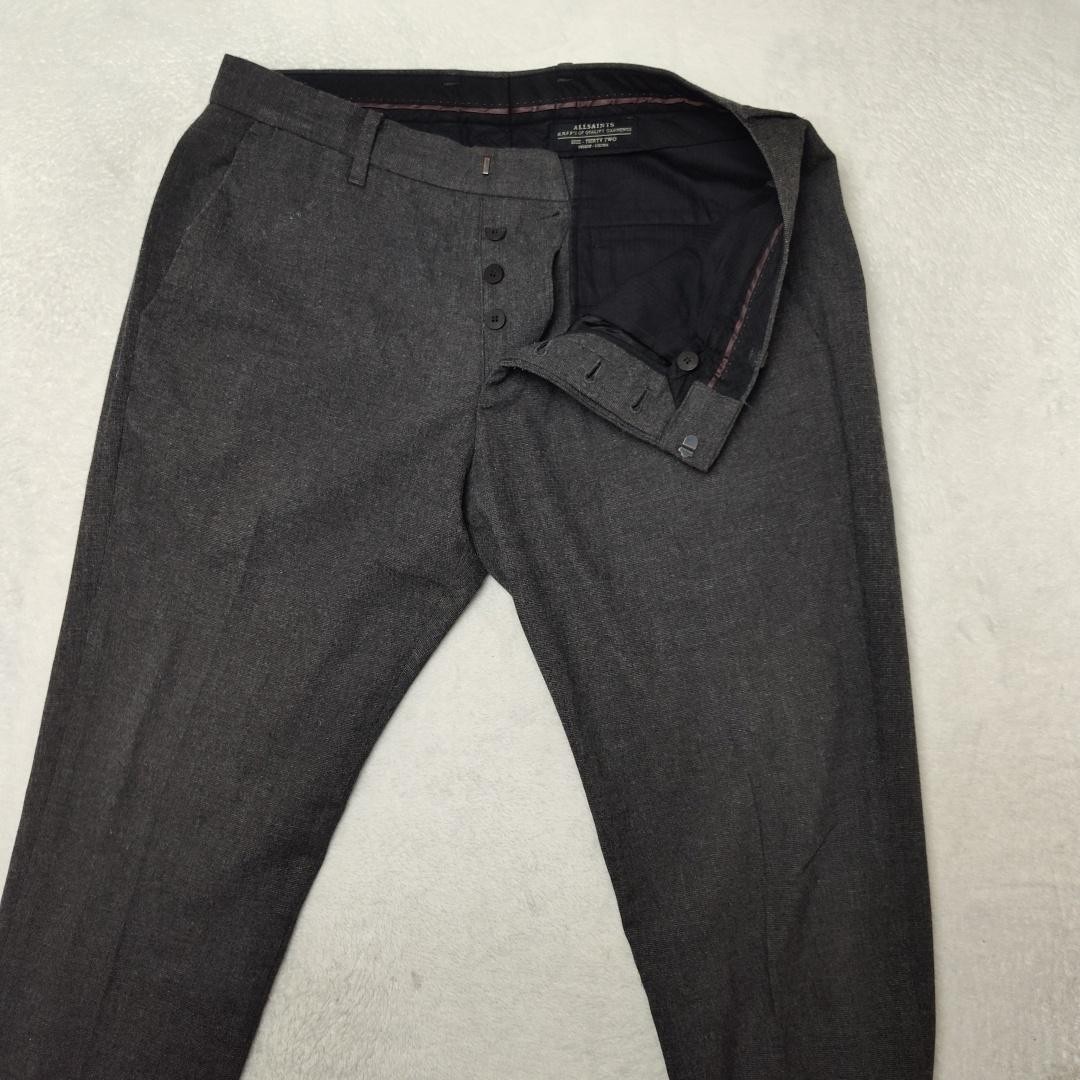 AllSaints Pants Mens 32×29 Gray Tweed Slim Lined Dress Button Fly Formal Slacks