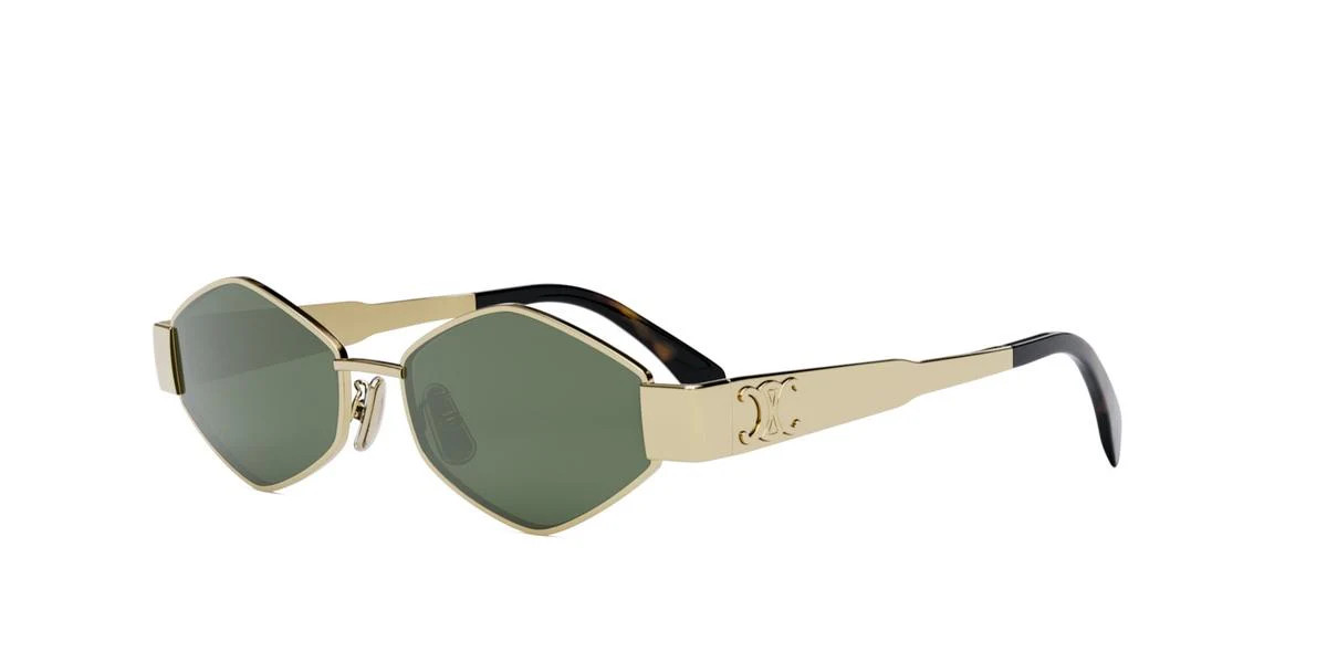 Celine Triomphe CL40254U 30N Shiny Endura Gold/Green Metal Women’s Sunglasses