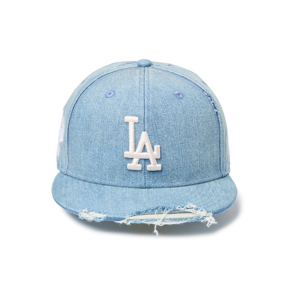 New Era 59FIFTY Distressed Denim Cap Side Patch LA Los Angeles Dodgers 14745174