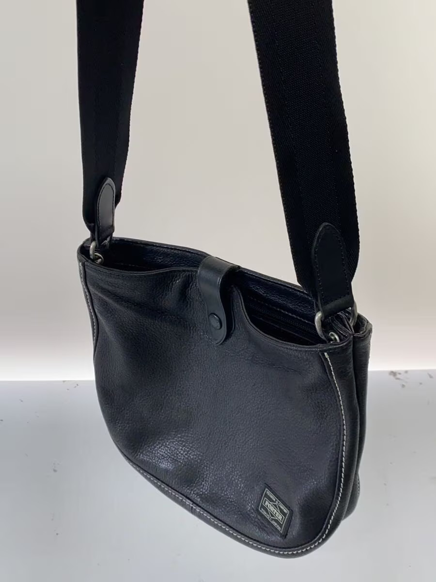 PORTER CISCO Shoulder Bag Leather BLK 120 03306