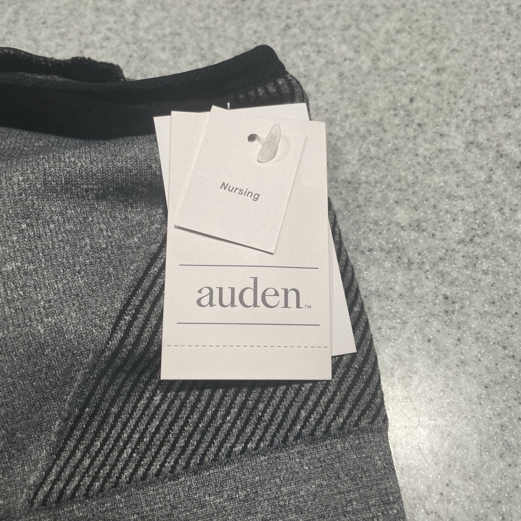 Auden Nursing Seamless Wireless Racerback Bra Heather Gray/Black M