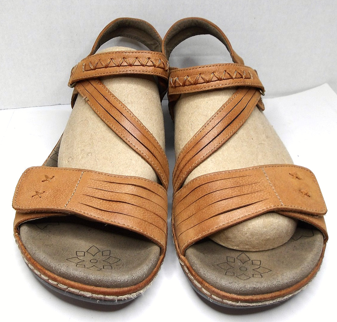 TAOS Zenith Sandals, Leather, Tan, Women’s US 10