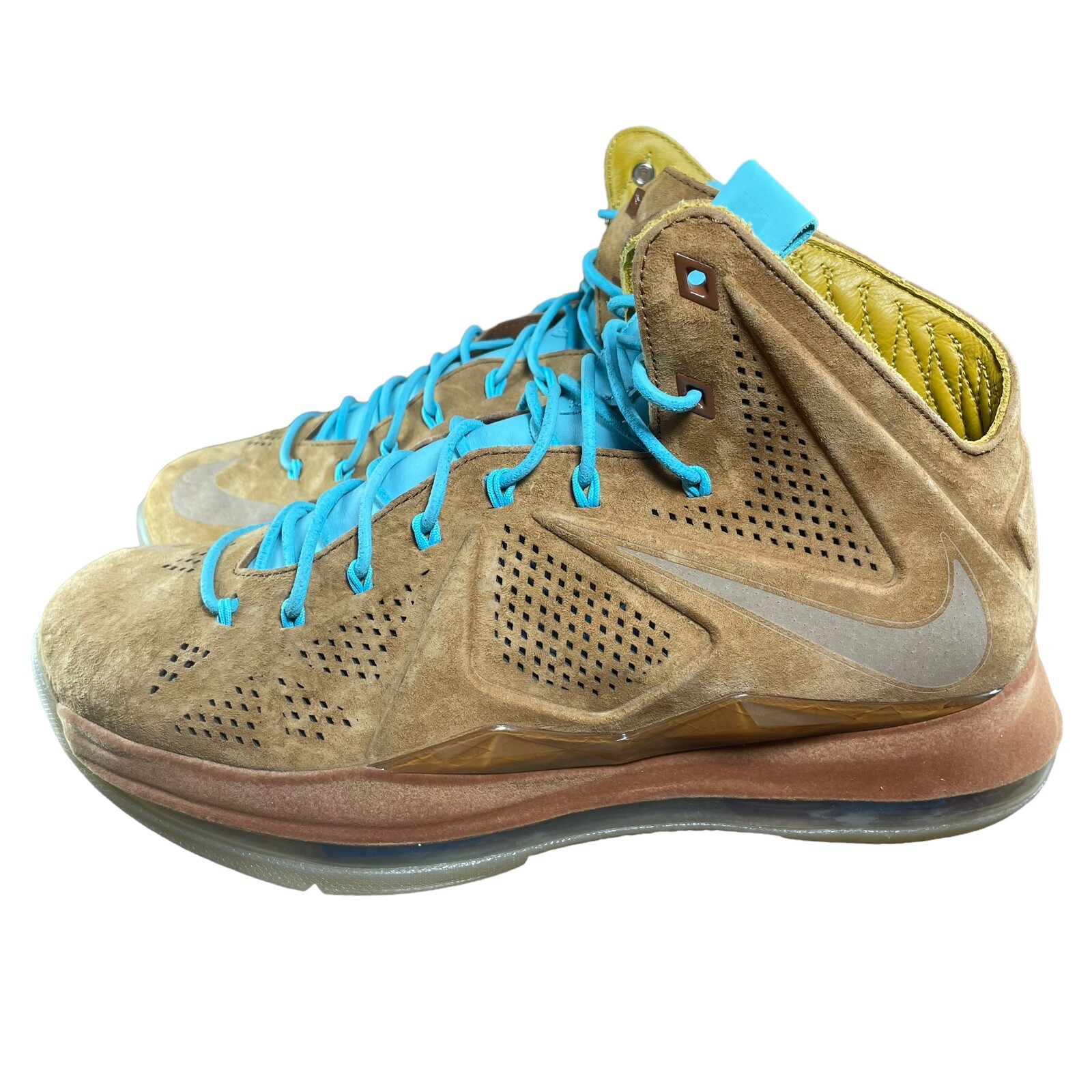 Nike LeBron 10 EXT QS Scooby Doo Hazelnut Brown Suede 607078-200 Mens Sz 9 RARE