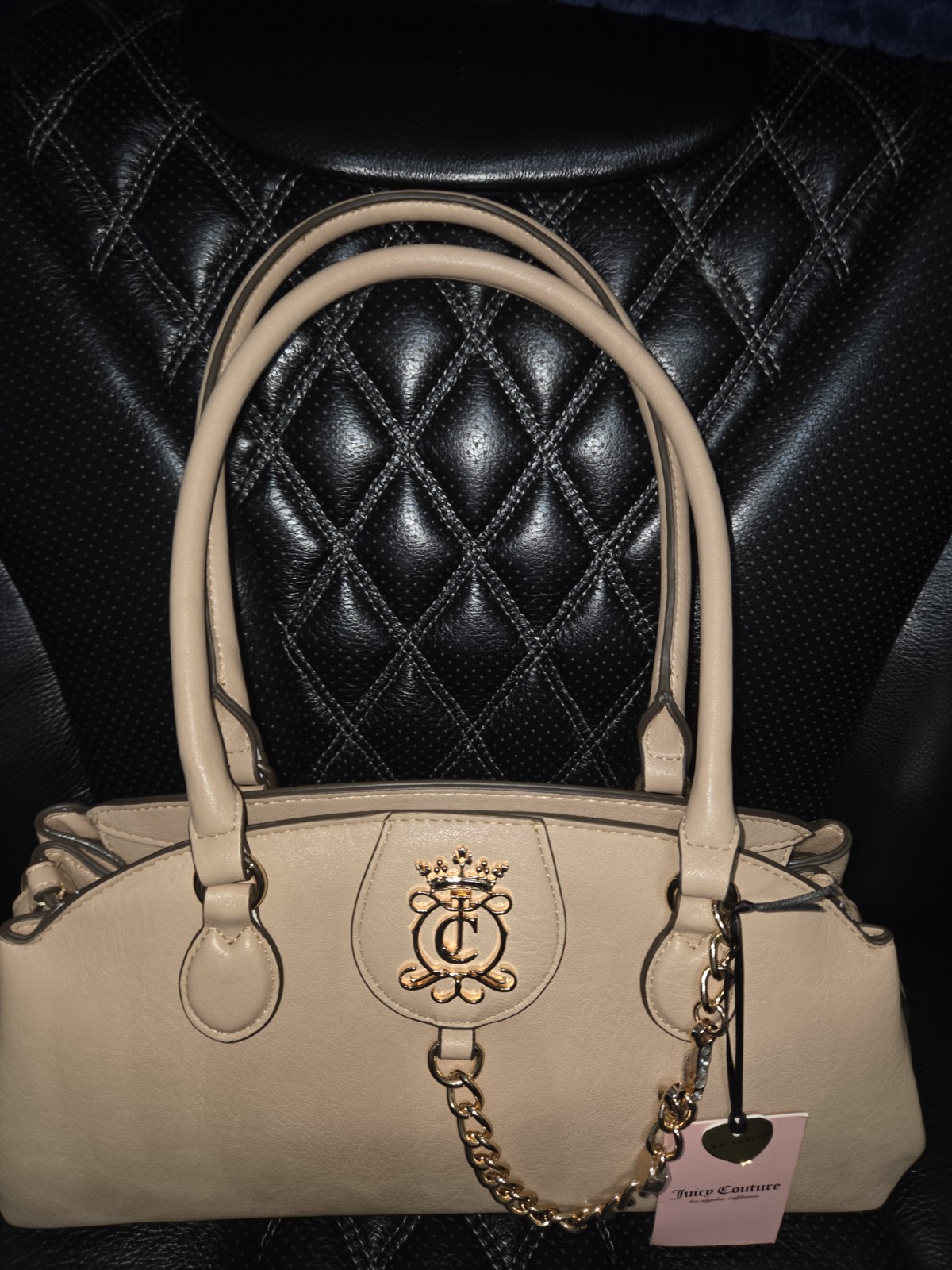 Juicy Couture 💫 Juicy Royal Crest Satchel – Buff Beige NWT