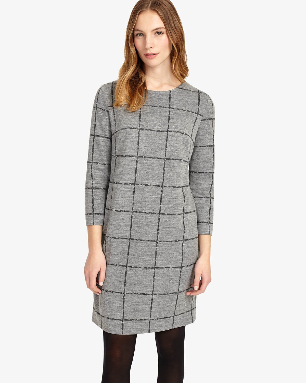 Phase Eight CeCe Grey Border Check Shift Dress/Tunic Size 14 RRP £75.00 CA1222