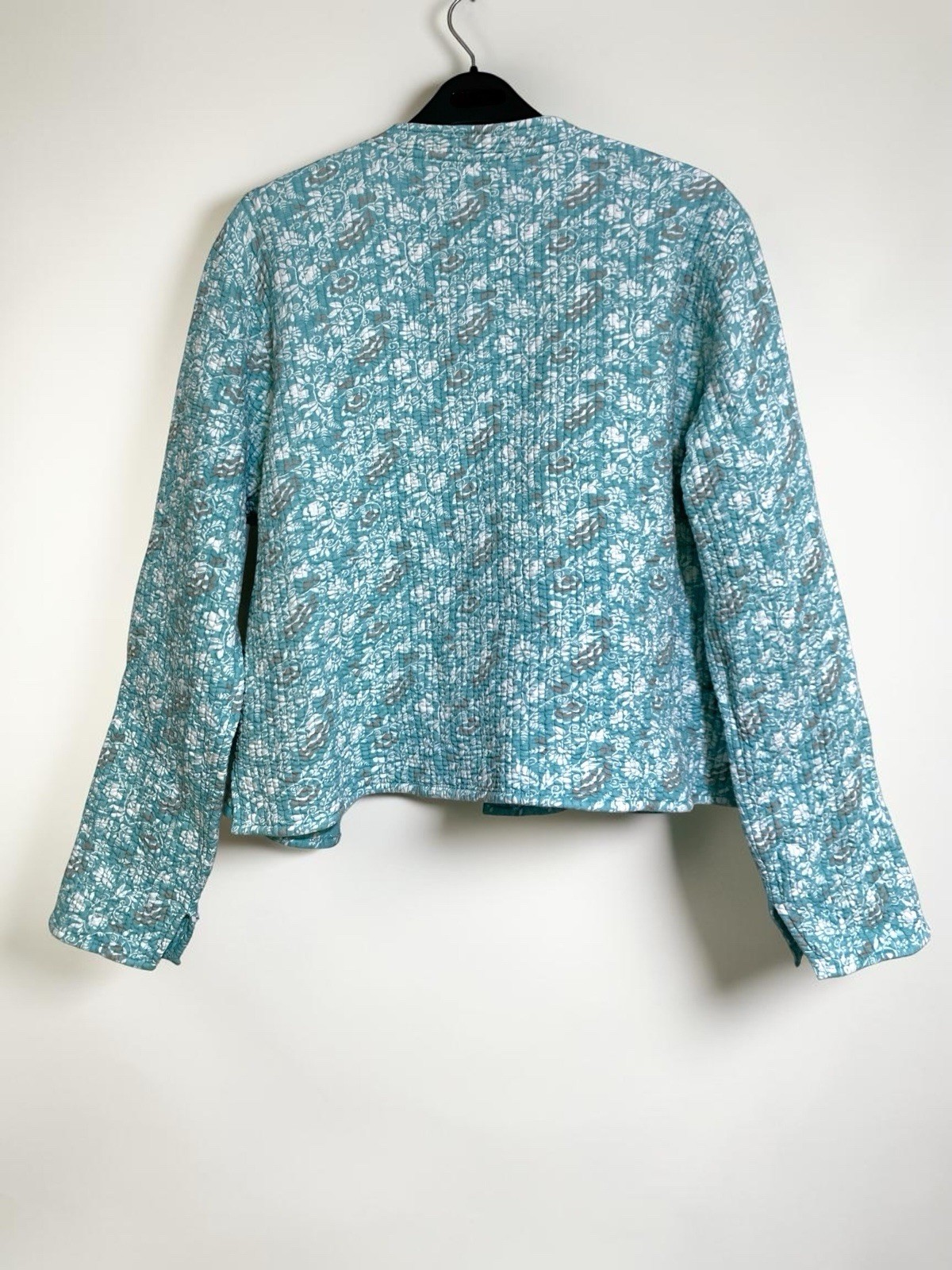 Orvis Jacket Womens Reversible Quilted Boho Button Front Vtg Floral Cotton Sz L