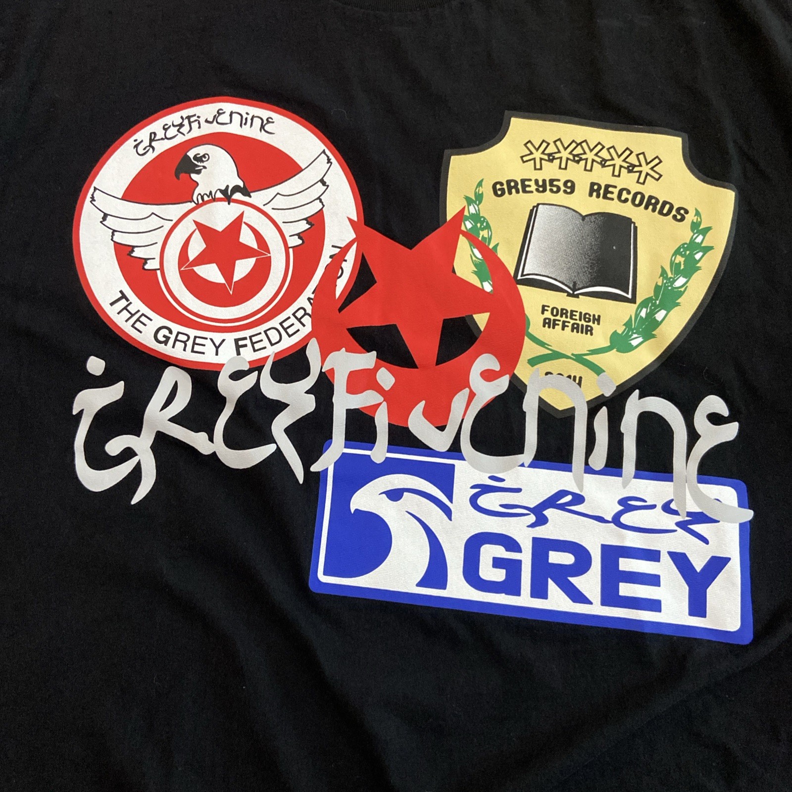 G59 Grey Five Nine T Shirt Mens Size Large Black $uicideboy$ Patches Band