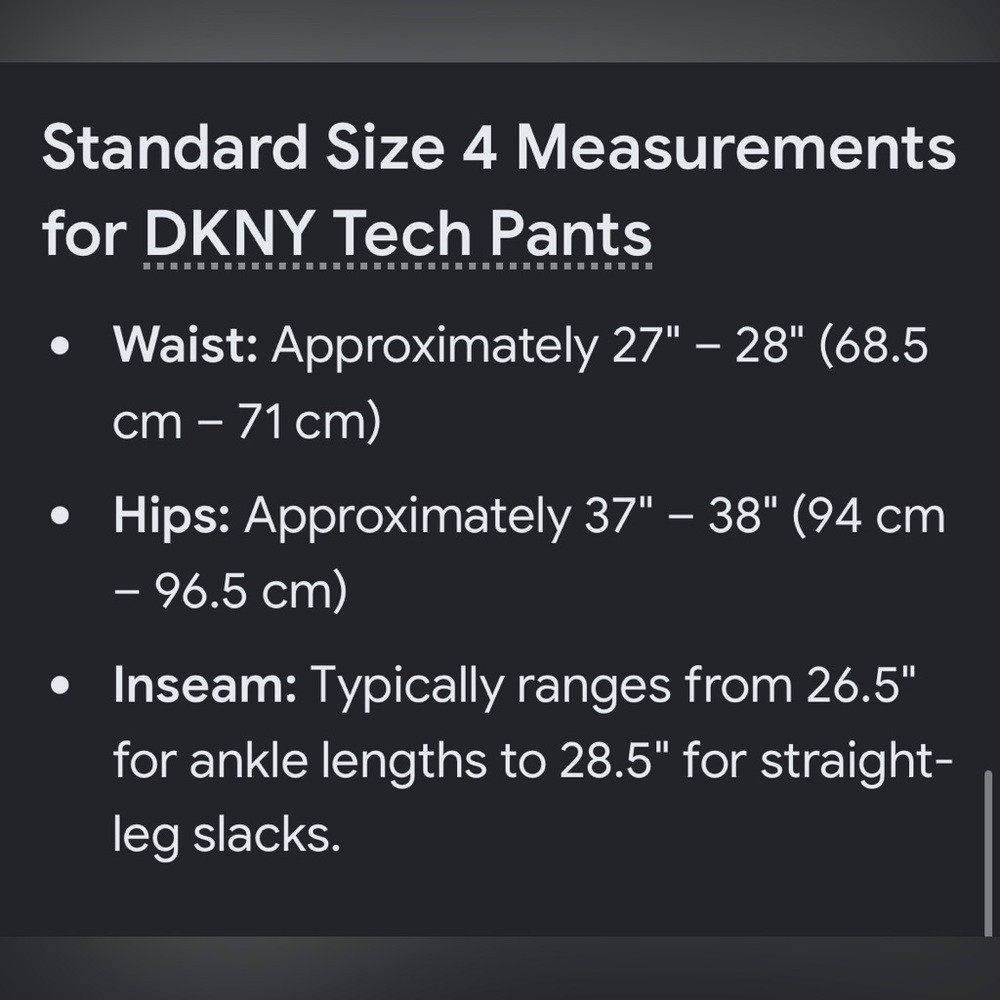 DKNY Black Active Stretch Ankle Pants Size 4 NWOT
