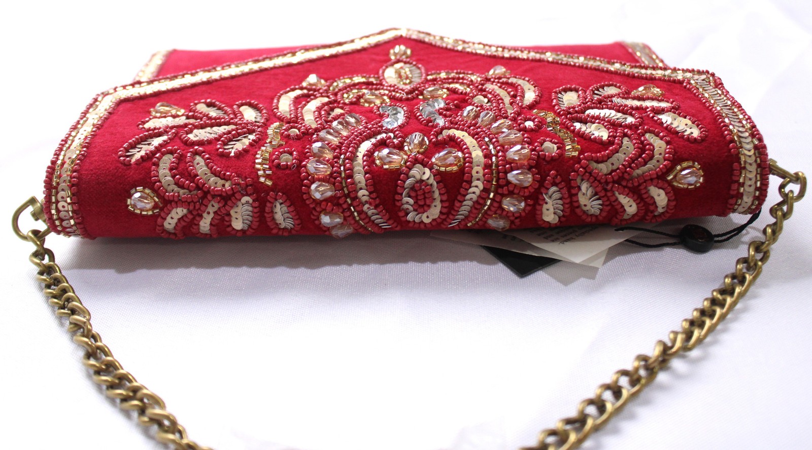 America & Beyond Women’s Embellished Envelope Clutch Bag NC3 Maroon One Size