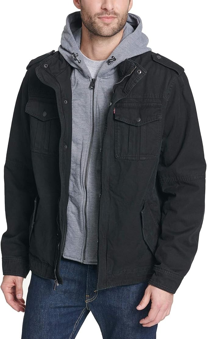 Levi’s Men’s Washed Cotton Hooded Sherpa Lined Jacket / Choose Size & Color