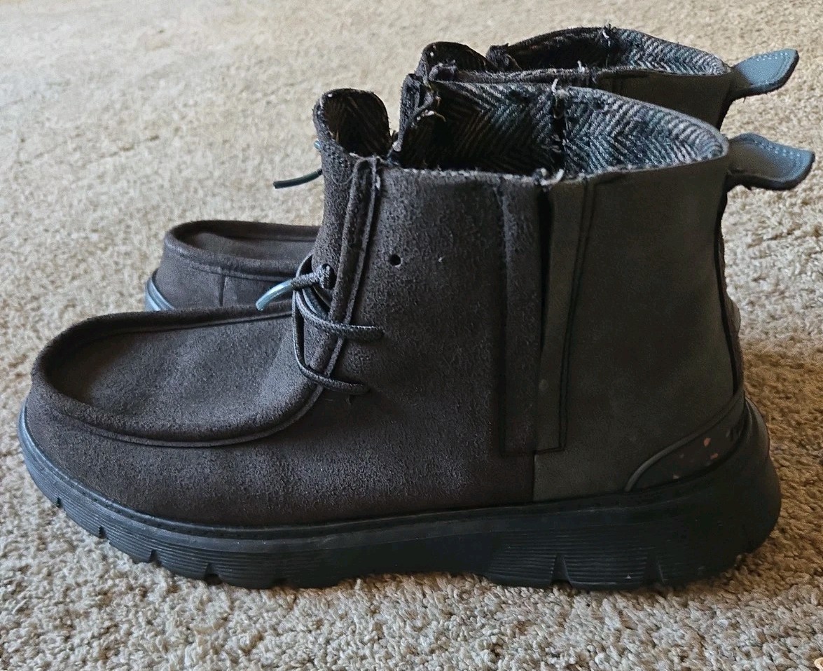 Hey Dude Men 12 Boris Eco Tobacco Brown Casual Daily Lifestyle Chukka Ankle Boot