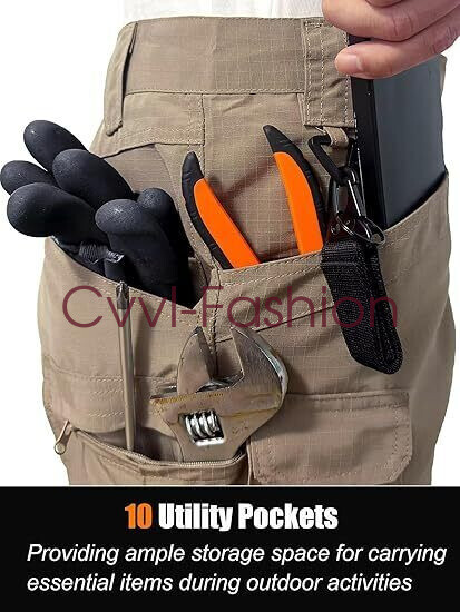 Tactical Mens Cargo Pants Waterproof Work Pants Outdoor Hiking Combat Trousers