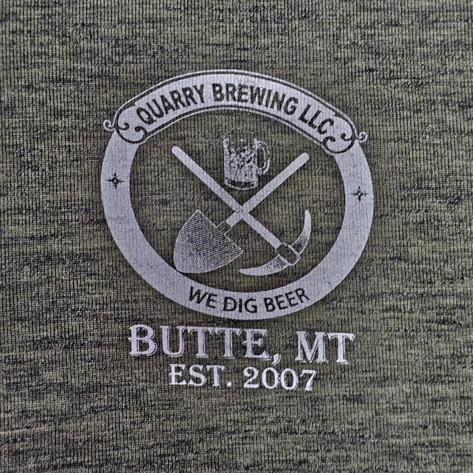 Sport-Tek 1/4-Zip Pullover Men’s XL Heather Olive – Quarry Brewing Butte MT