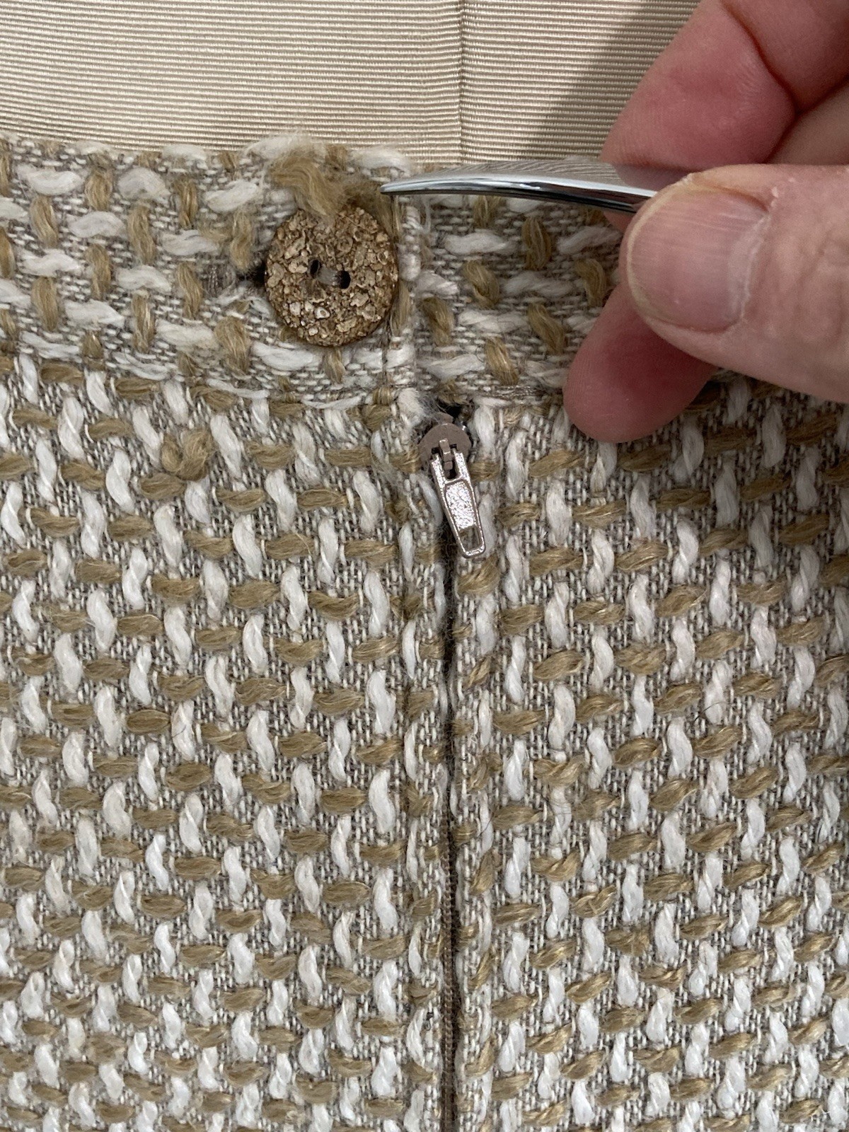Morgan de Toi 3pc Boucle Tweed Suit Jacket Skirt Vest France Small