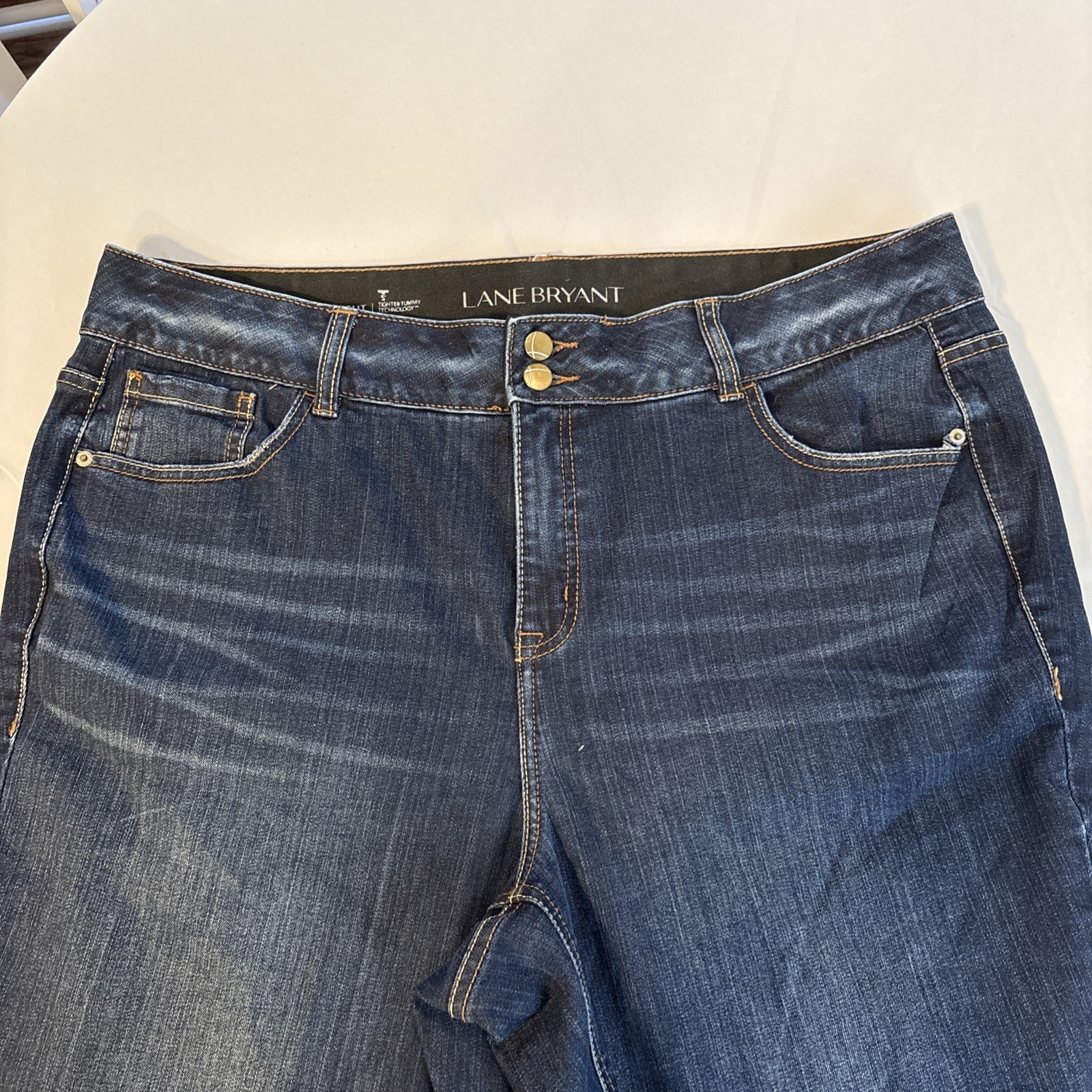 Lane Bryant Womens High-Rise Bootcut Denim Jeans Sz 20 Short Tighter Tummy Tech