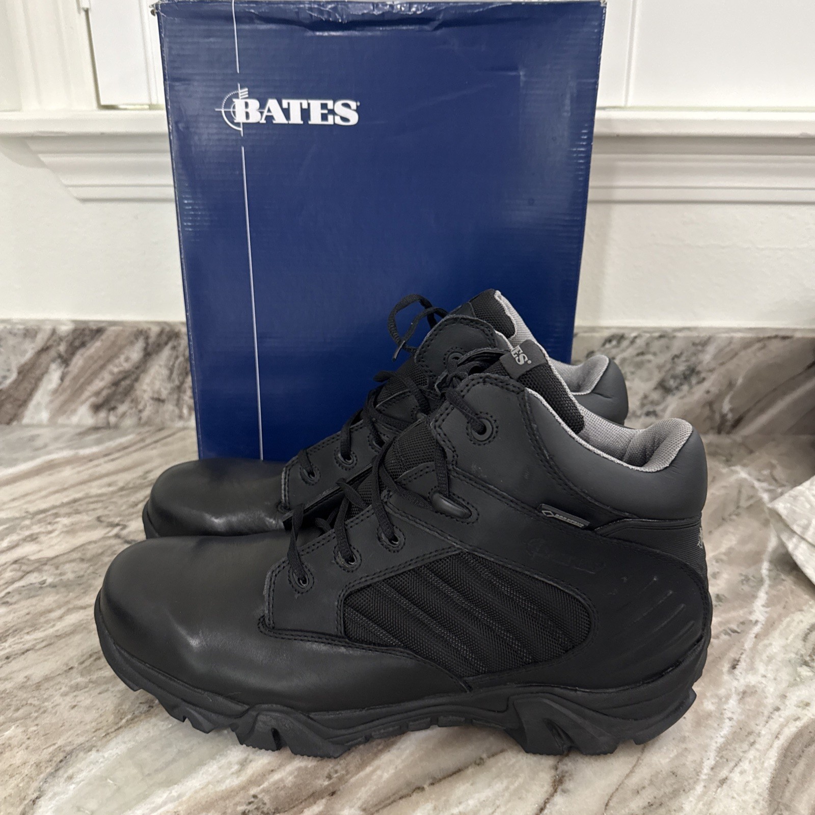 New Bates GX-4 Gore-Tex Waterproof Black Leather Boots Men Sz. 7 EW E02266