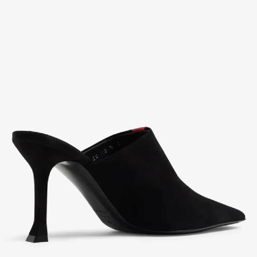 Ferragamo Ladies Black Graphic Insert Sophye Mules