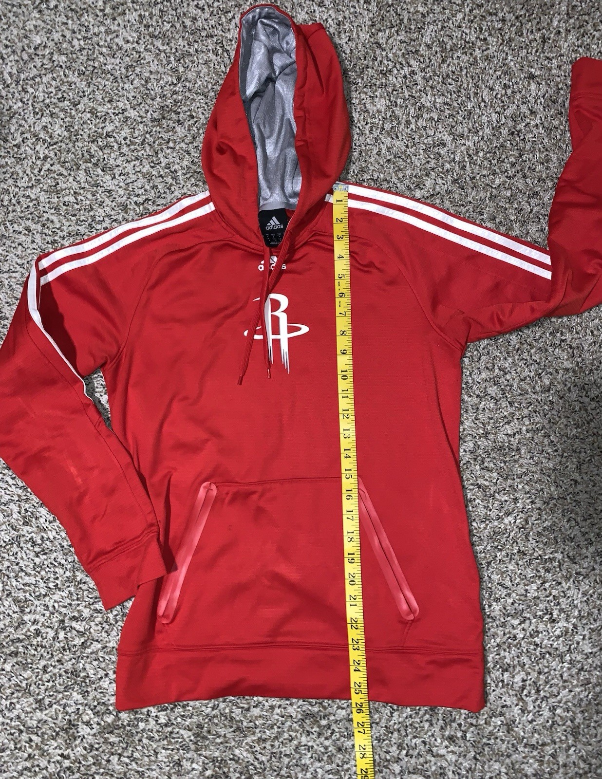 Houston Rockets Adidas Hoodie Sweatshirt Men Sz Small Red Pullover