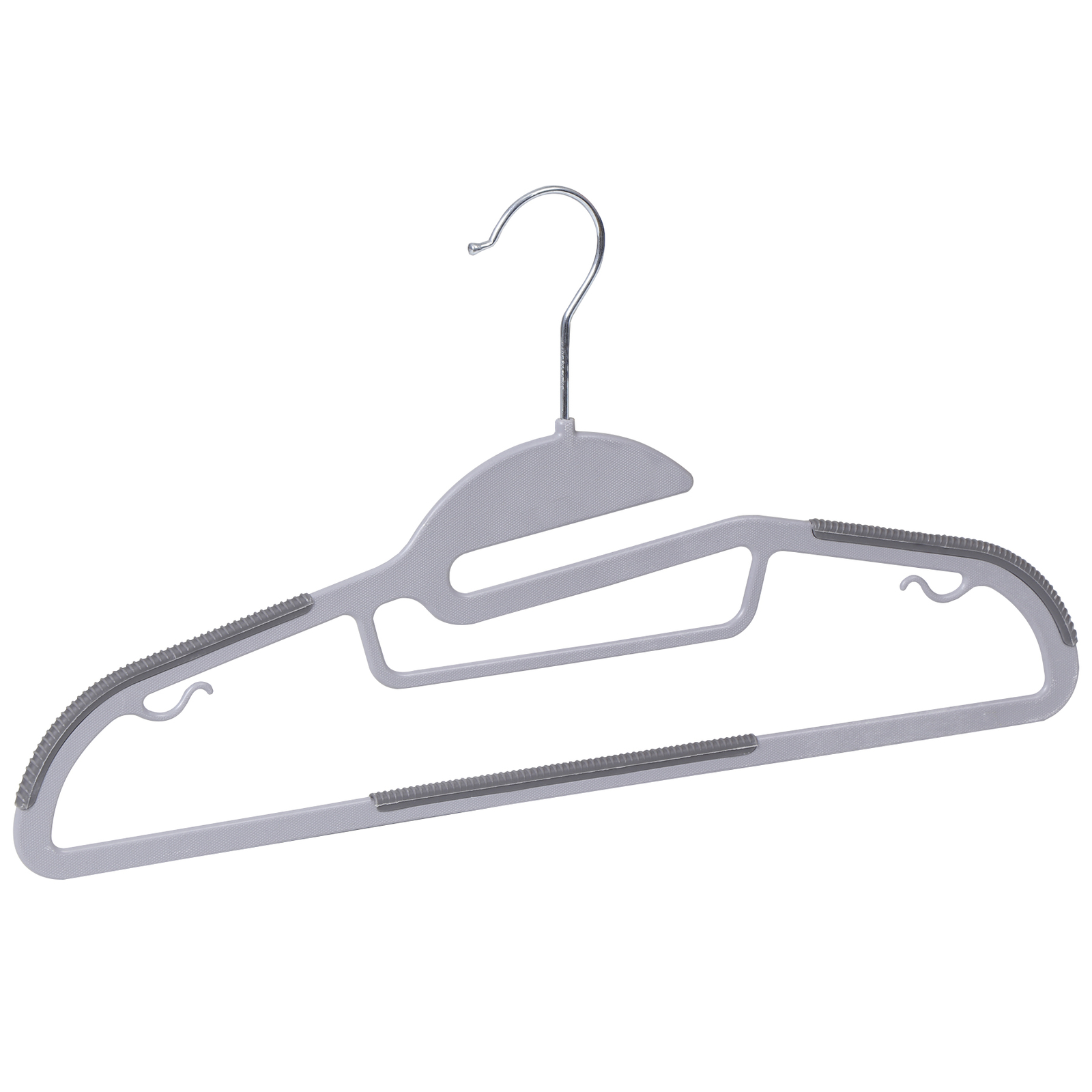 50 Pack Heavy Duty Plastic Hangers Non Slip Clothes Hangers for Coats Pants Gray