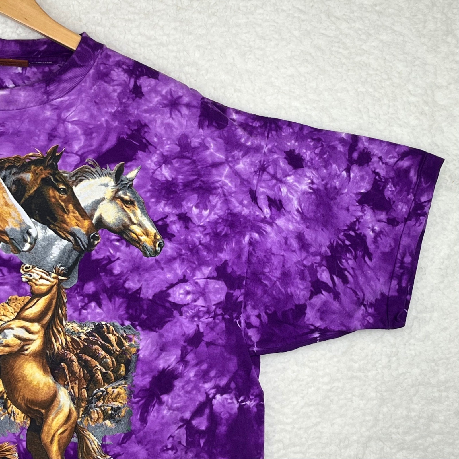 The Mountain Horse Graphic Tie Dye T-Shirt Purple Nature Tee Mens XL