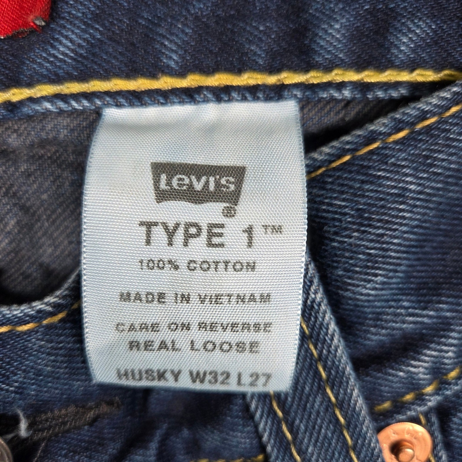Vintage Levis Type 1 Real Loose Jeans Mens W32 L27 Husky Baggy Wide Leg Denim
