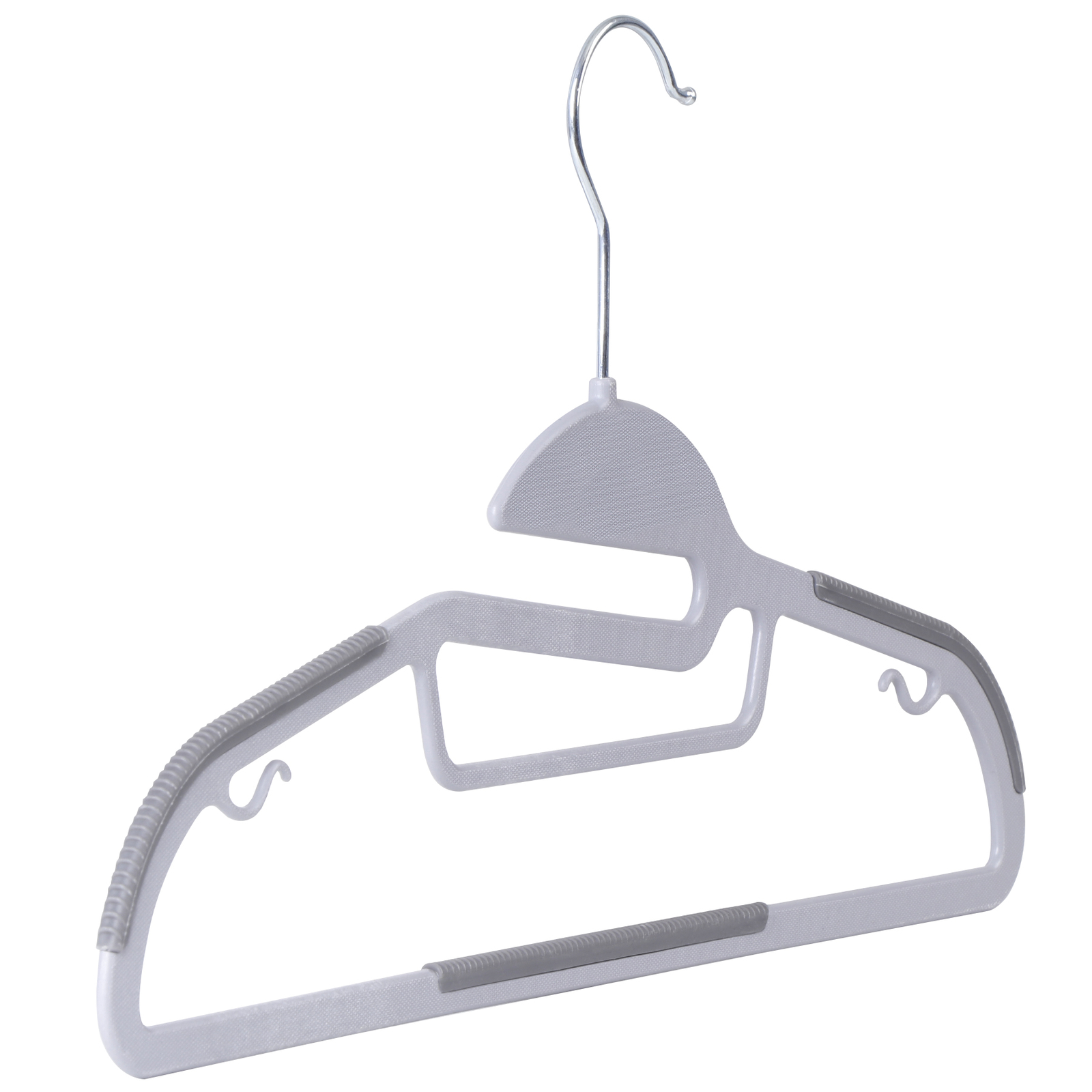 50 Pack Heavy Duty Plastic Hangers Non Slip Clothes Hangers for Coats Pants Gray