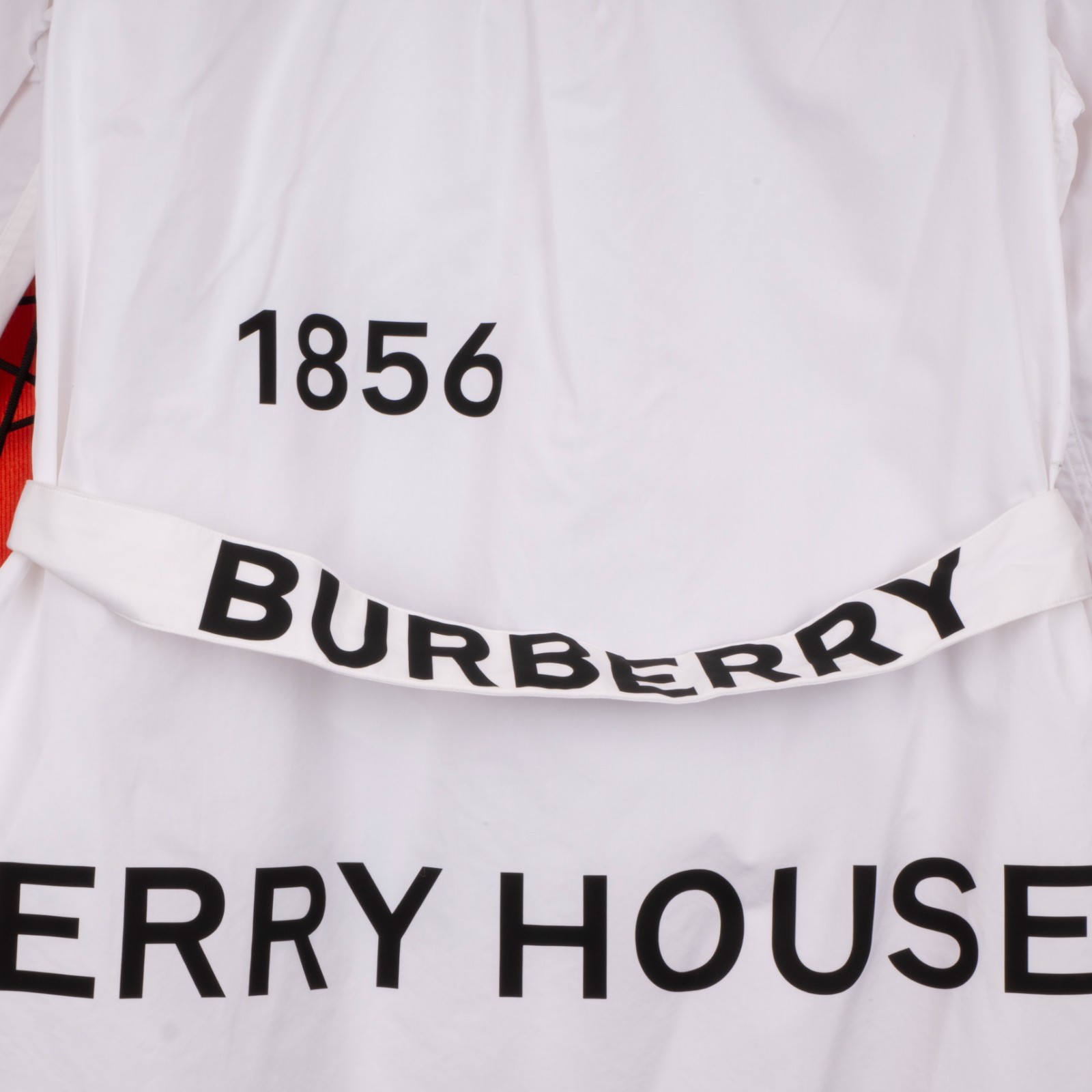 BURBERRY Horseferry Print Cotton Shirt Dress White Belted Logo UK 8 US 6 IT 40